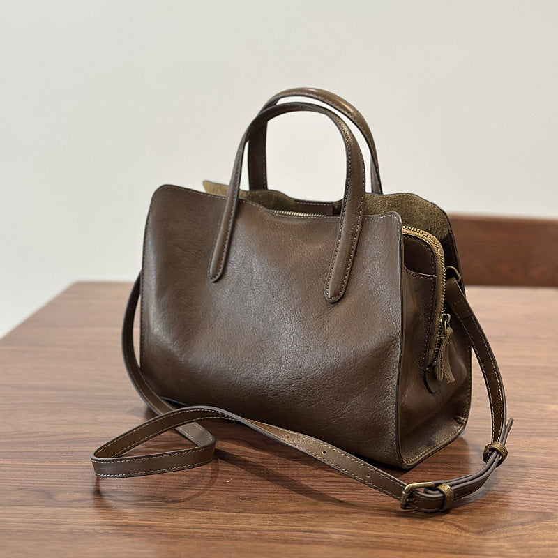 Women's Spring First Layer Cowhide Easy Matching Handbags