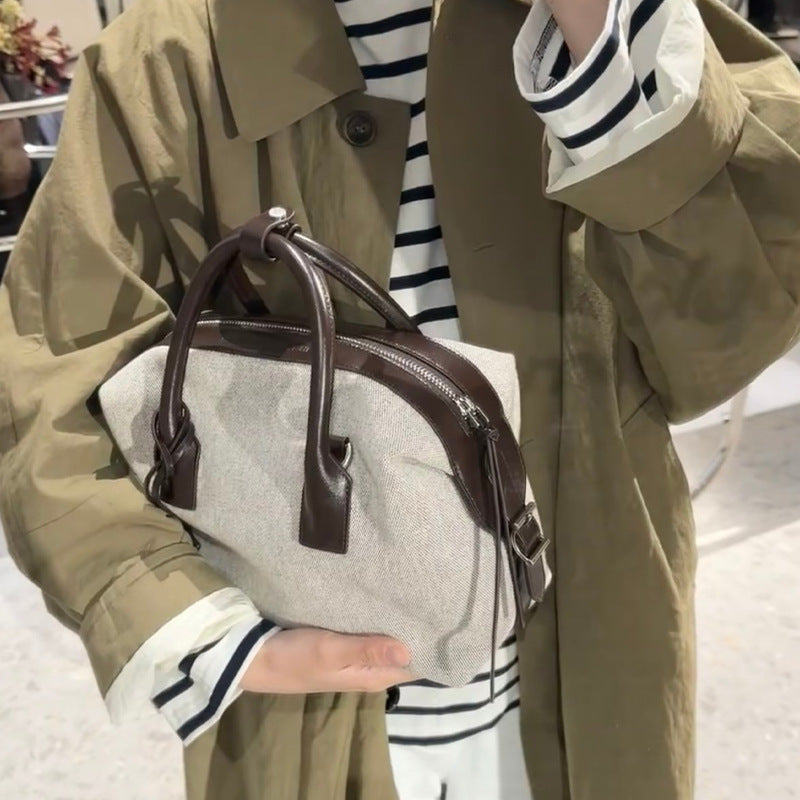Women's High-grade Light Luxury Linen Contrast Color Bags