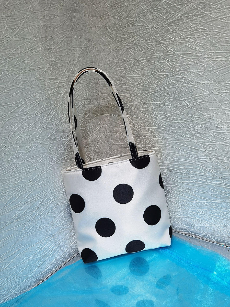 Women's Korean Satin Polka Dot Niche Underarm Bags
