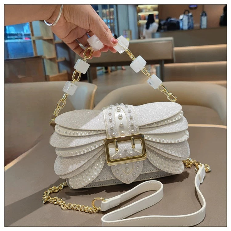 Women's Rivet Wings Style Trendy Pearl Evening Bags