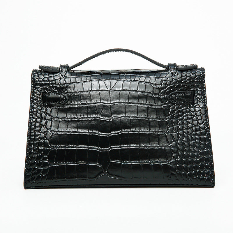 Women's Holding Dinner Crocodile Pattern Chain Genuine Leather Crossbody Bags