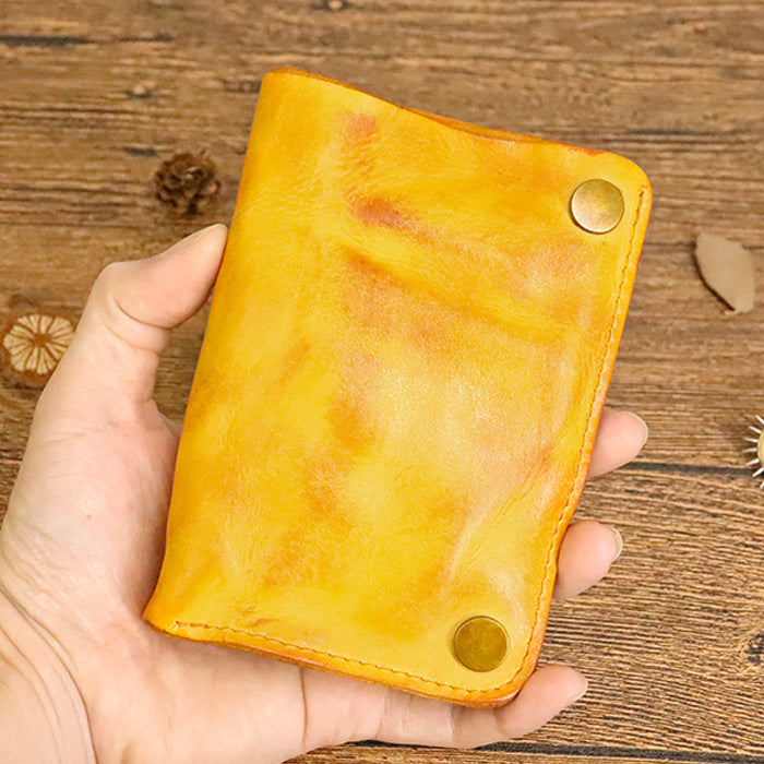 Hand-rub Color Top Layer Leather Distressed Men's Wallets