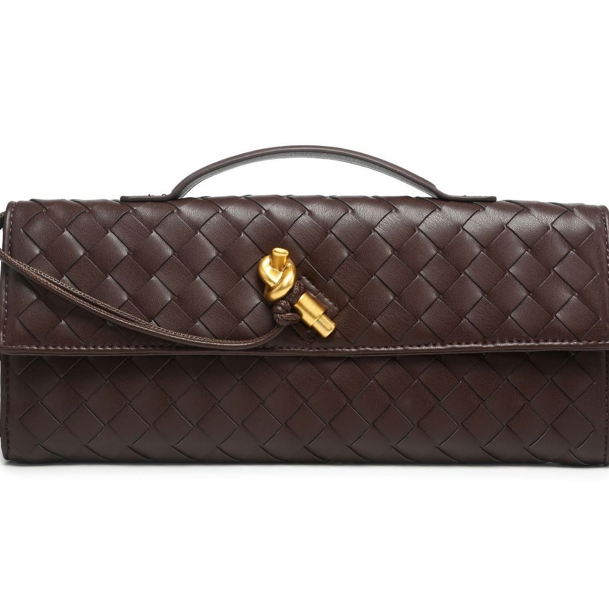 Woven Dinner Clutch Long Bolt Baguette Handbags