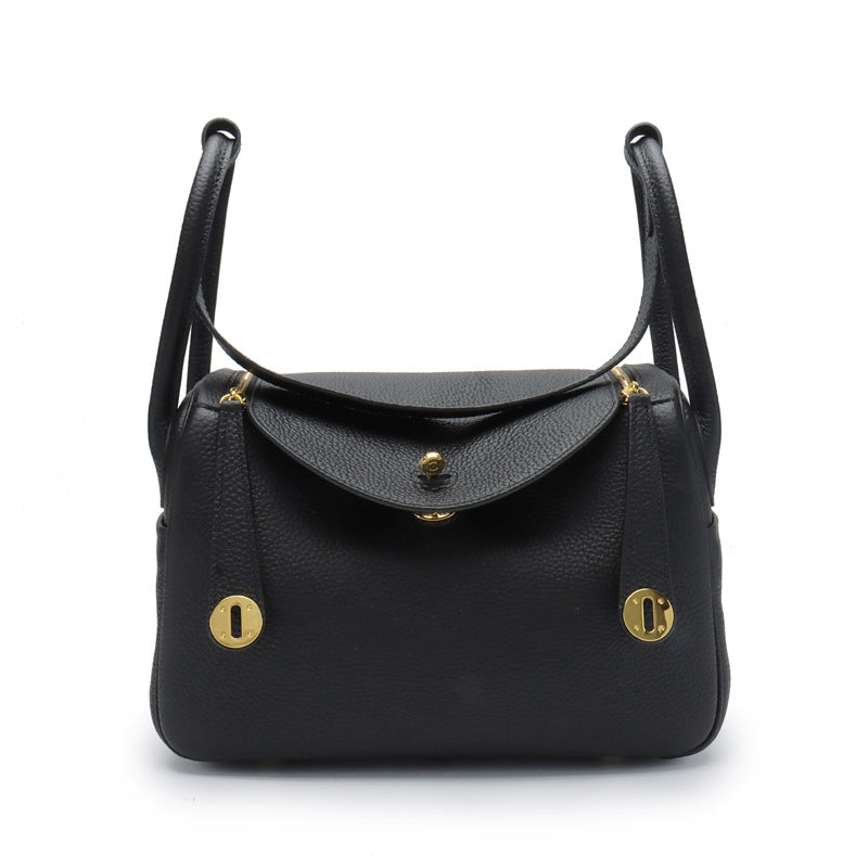 Layer Cowhide Lychee Pattern Lindy Doctor Genuine Leather Crossbody Bags