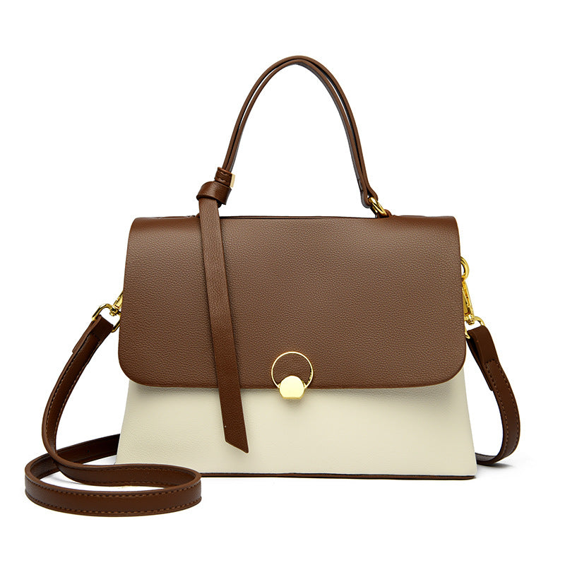 Women's Popular Texture Color Matching Portable For Girlfriend Handbags