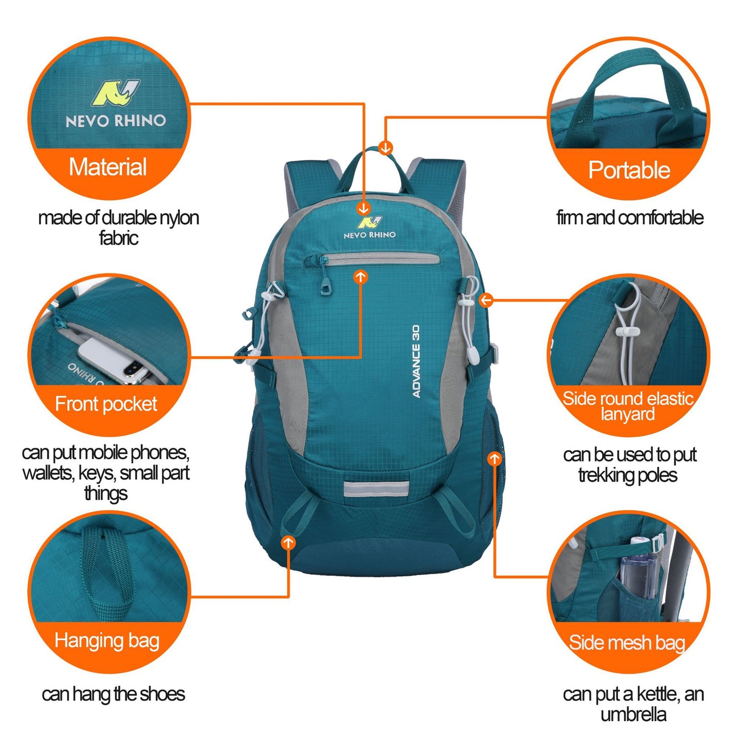 Women's & Men's & Nylon Waterproof Light Walking Leisure Mountaineering Backpacks