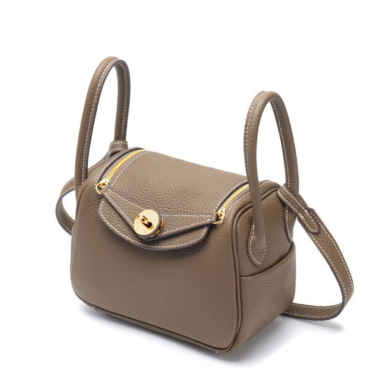 Layer Cowhide Lychee Pattern Lindy Doctor Genuine Leather Crossbody Bags