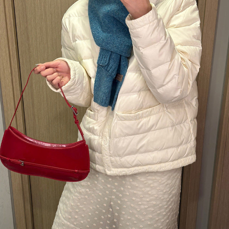 French Style High-grade Patent Leather Baguette Armpit Bags