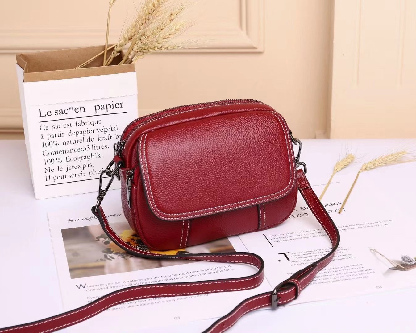 Women's Genuine Leather Korean Top Layer Cowhide Shoulder Bags
