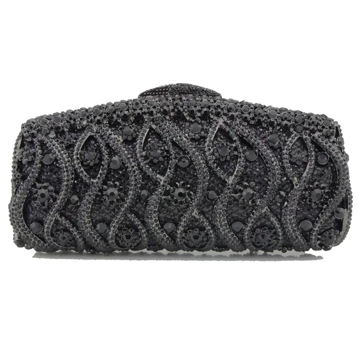 Women's Hollow Metal Rhinestone Clutch Banquet Full Chain Evening Bags