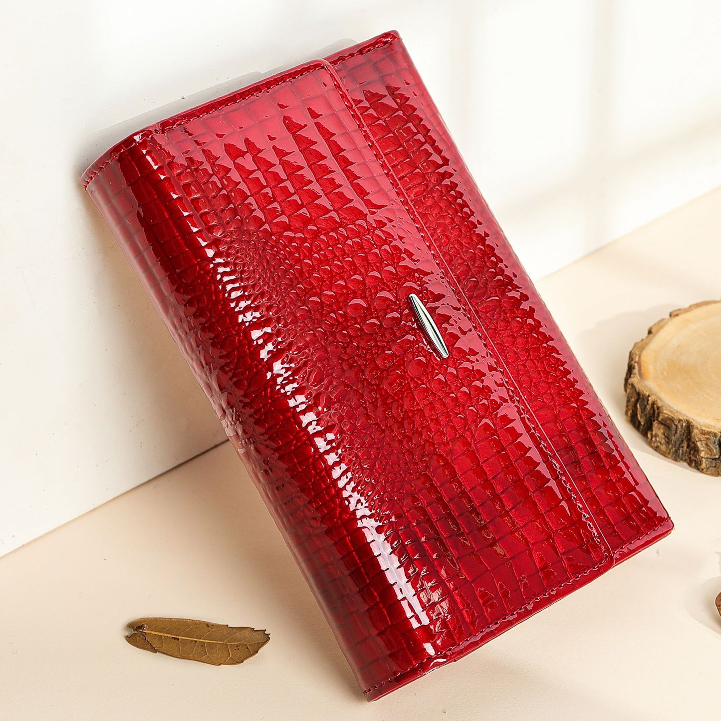 Women's Russian Leather Patent Multiple Slots Fashion Purses