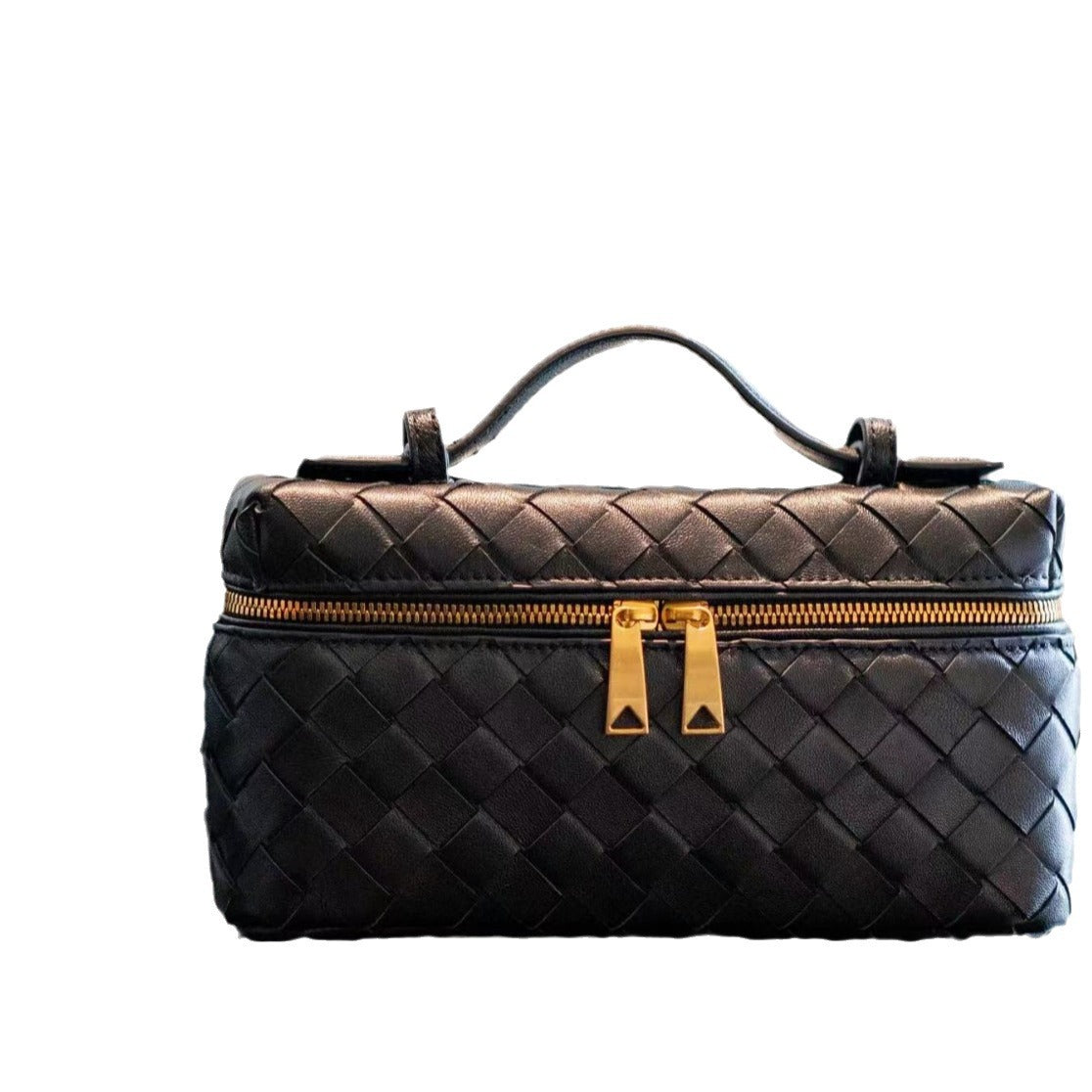 Women's Rhombus Sheepskin Box Authentic Leather Weave Crossbody Bags