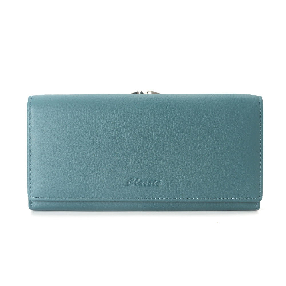 Women's Large Capacity Long Zipper First Layer Ladies Wallets