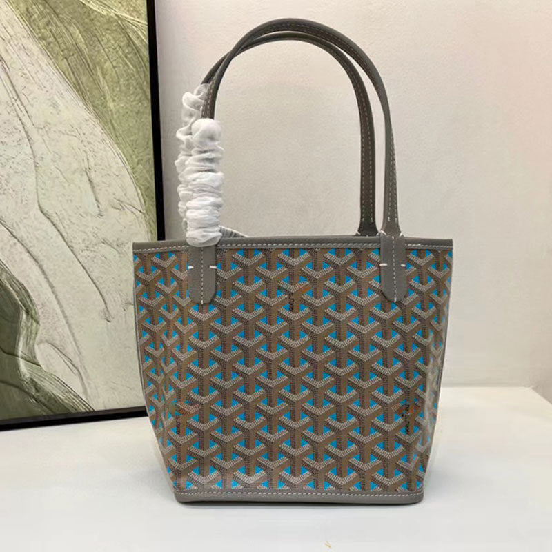 Women's Genuine Leather Dog Teeth Double-sided Shopping Bags