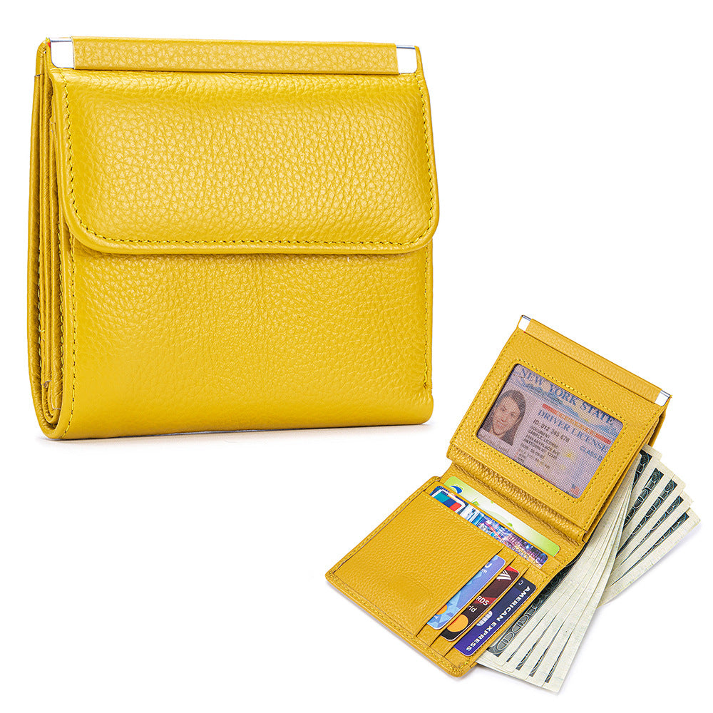 Women's Genuine Leather Short High-grade Storage First Ladies Wallets