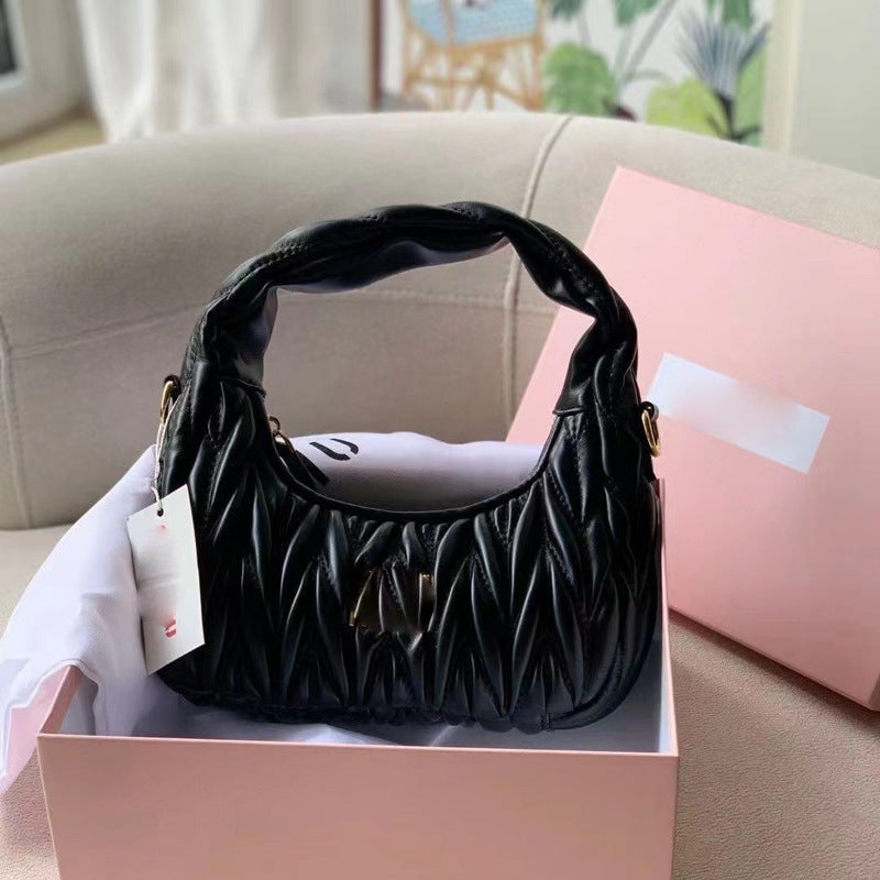 Women's Home Portable Underarm Pleated Cloud Fashion Armpit Bags
