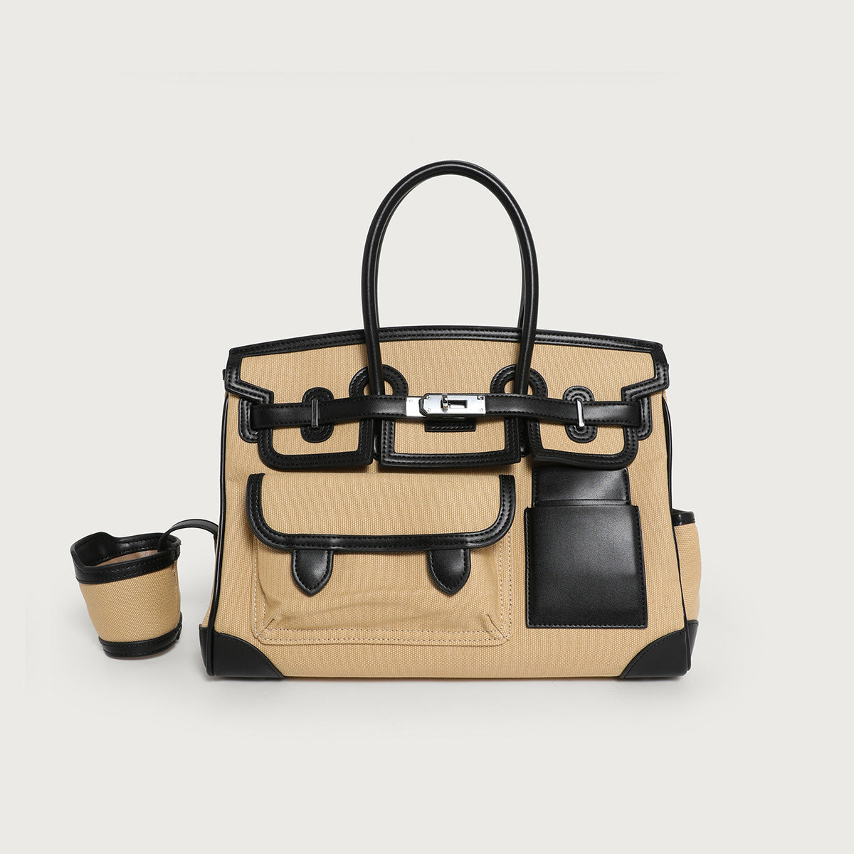 Women's Color Canvas Matching Portable Extra Large Handbags