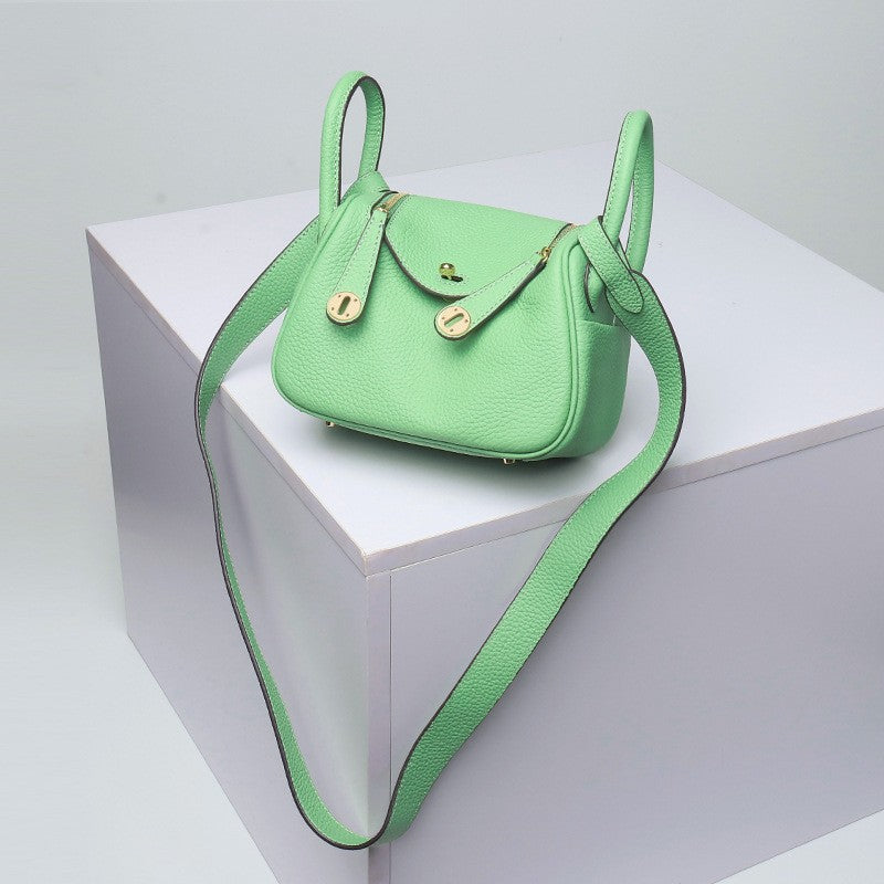 Layer Cowhide Lychee Pattern Lindy Doctor Genuine Leather Crossbody Bags