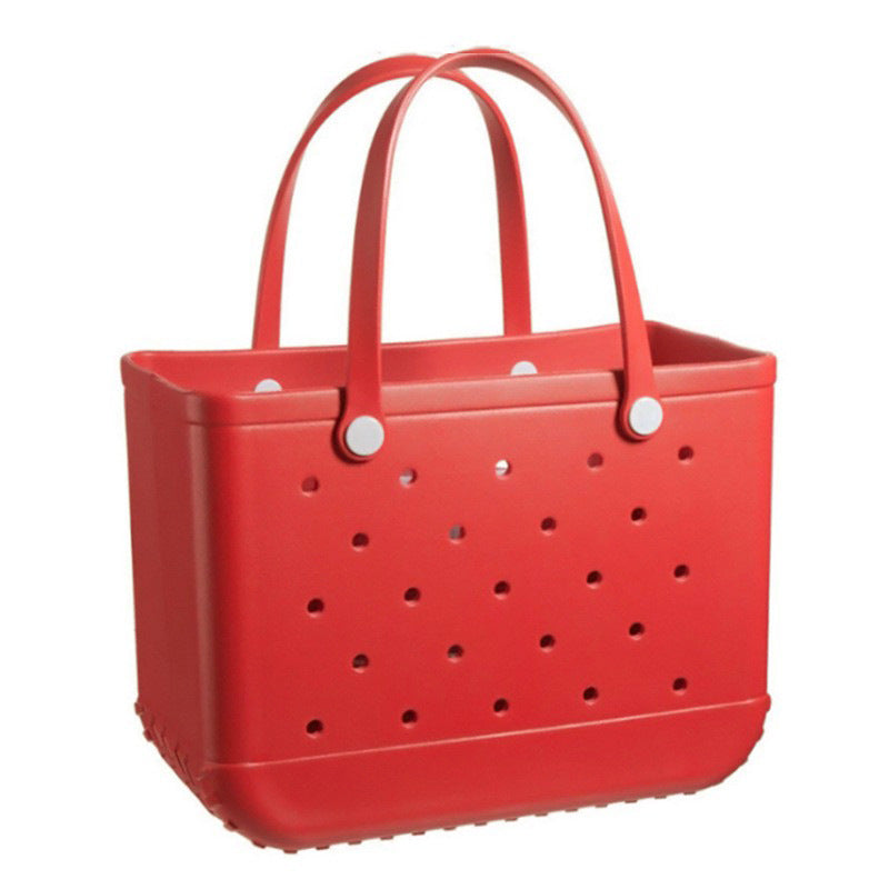 Women's Beach Printed Basket Hole Storage Bags