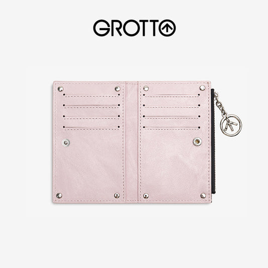 Women's Vegetable Tanned Sheepskin Leather Fashion Short Ladies Wallets