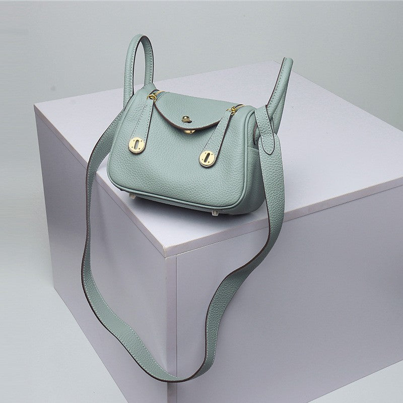 Layer Cowhide Lychee Pattern Lindy Doctor Genuine Leather Crossbody Bags