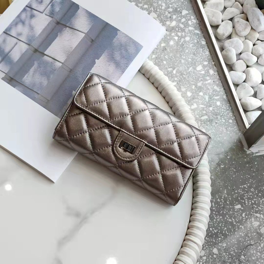 Unique Classy Cowhide Multiple Slots Zipper Handbags