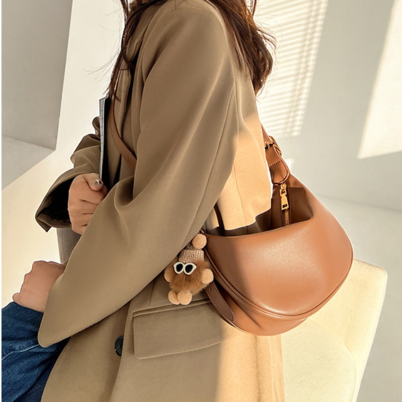 Women's Leather Dumpling Versatile Cowhide Underarm Shoulder Bags