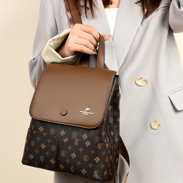 Women's Light Luxury Large Capacity Simple Leisure Soft Backpacks