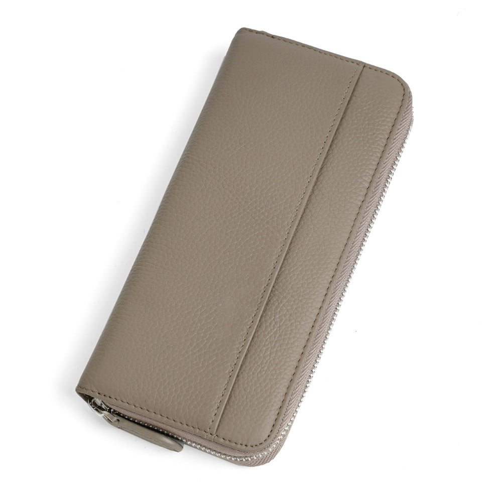 Women's Long Leather Organ Clutch Large Capacity Ladies Wallets