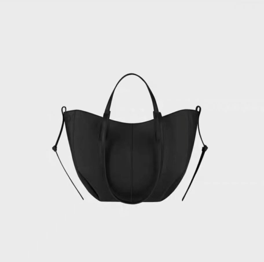 Barrel Litchi Grain Cowhide Wings Style Bags