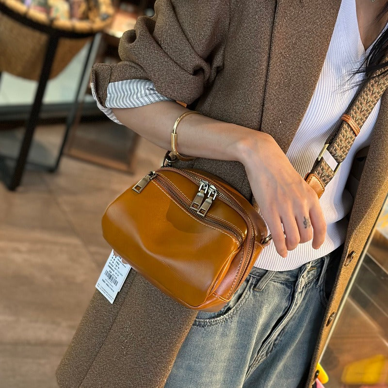 Women's Cowhide Genuine Leather Fashion Simple Trend Crossbody Bags