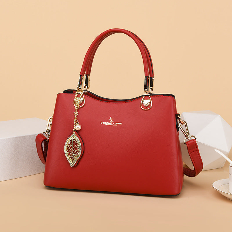 Women's Popular Soft Leather Fashion Mother Handbags