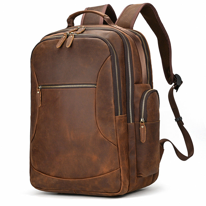 Men's Horse Leather Vintage Genuine Large Capacity Backpacks