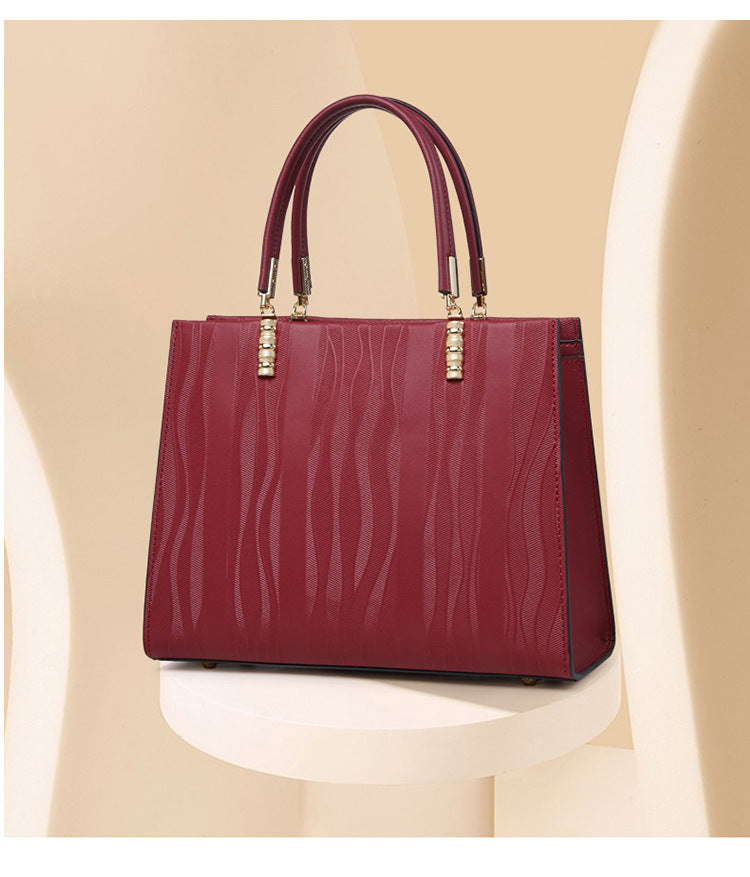 Women's Mother Elegant Portable Large Capacity Red Shoulder Bags