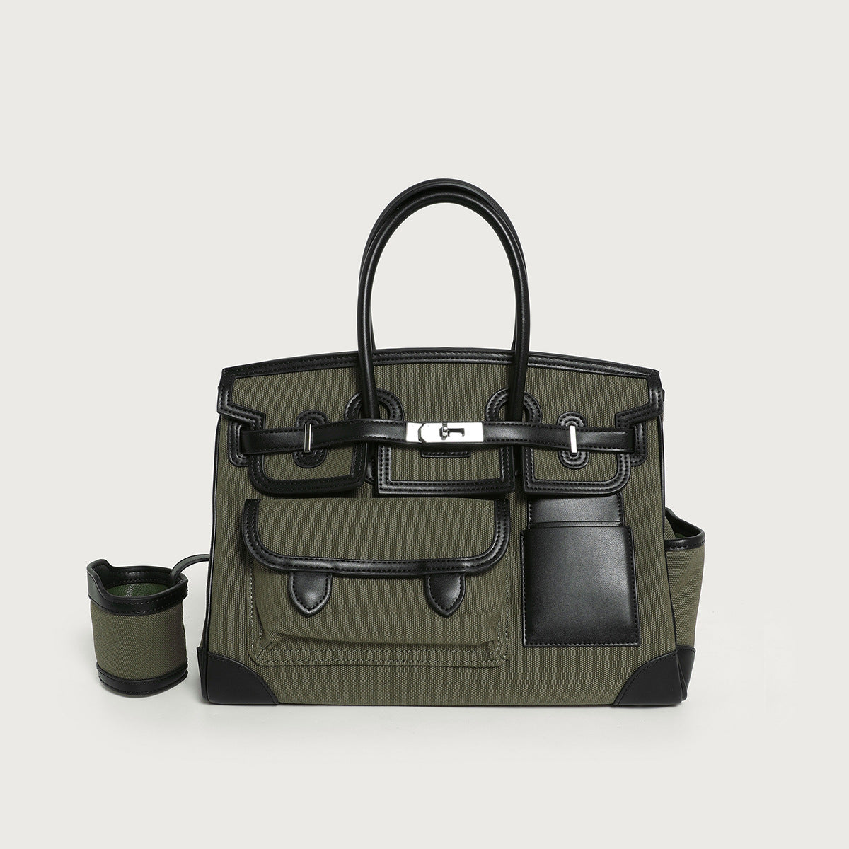 Women's Color Canvas Matching Portable Extra Large Handbags