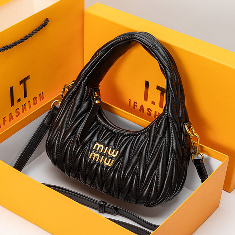 Female Summer Pleated Wrist Selenodont Special Interest Light Crossbody Bags