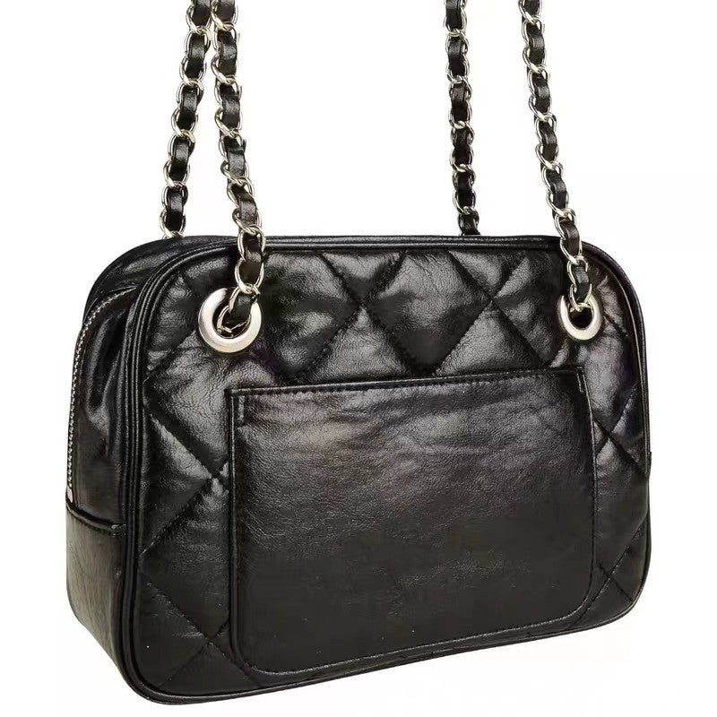 Women's Niche Long Rhombus Solid Color Portable Handbags