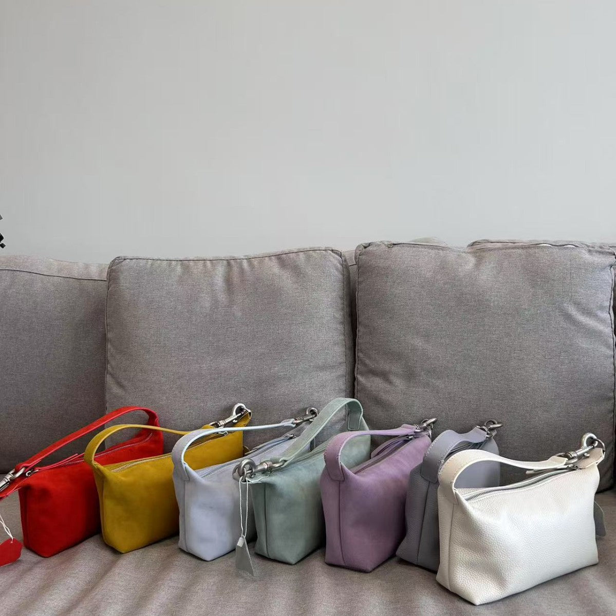 Women's Korean Style Fashion Hand Text Top Layer Handbags
