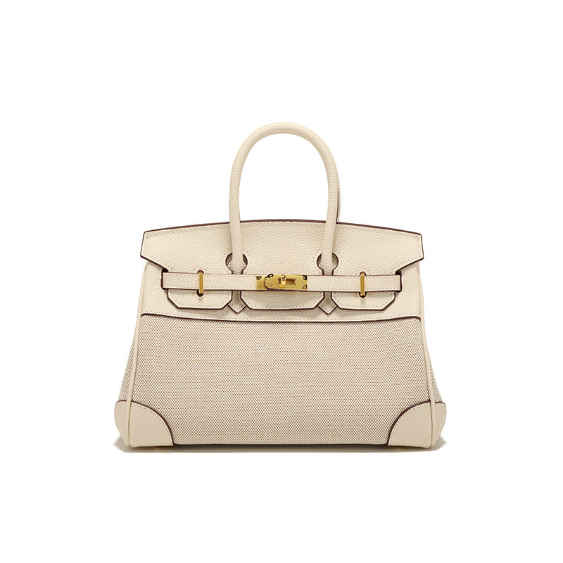 Women's Canvas Patchwork Easy Matching Contrast Color Handbags