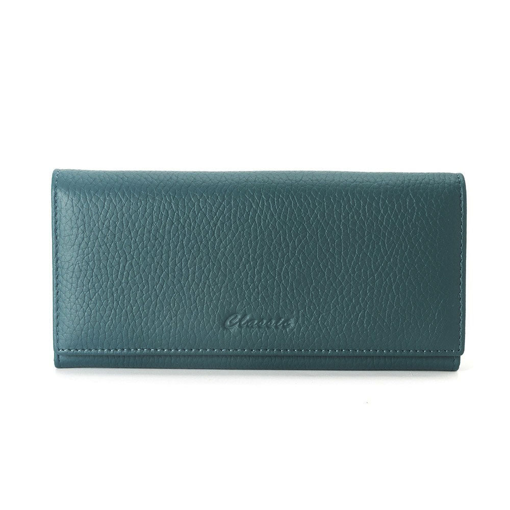 Women's Long Genuine Leather First Layer Cowhide Lychee Pattern Clutch Ladies Wallets