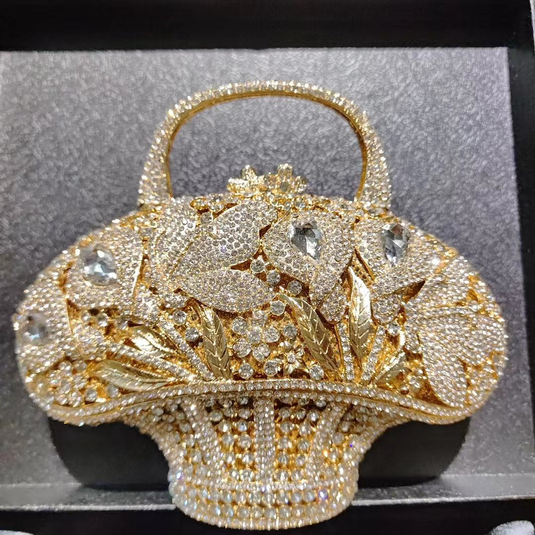 Women's Attractive Diamond Banquet Full Clutch Evening Bags