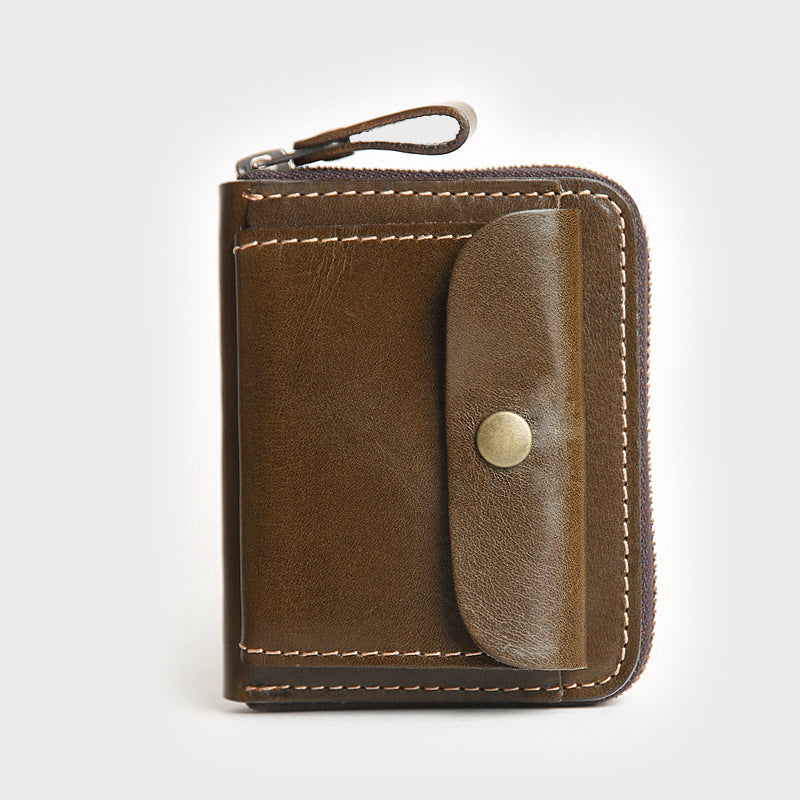 Men's Layer Cowhide Short Genuine Leather Inside Men's Wallets