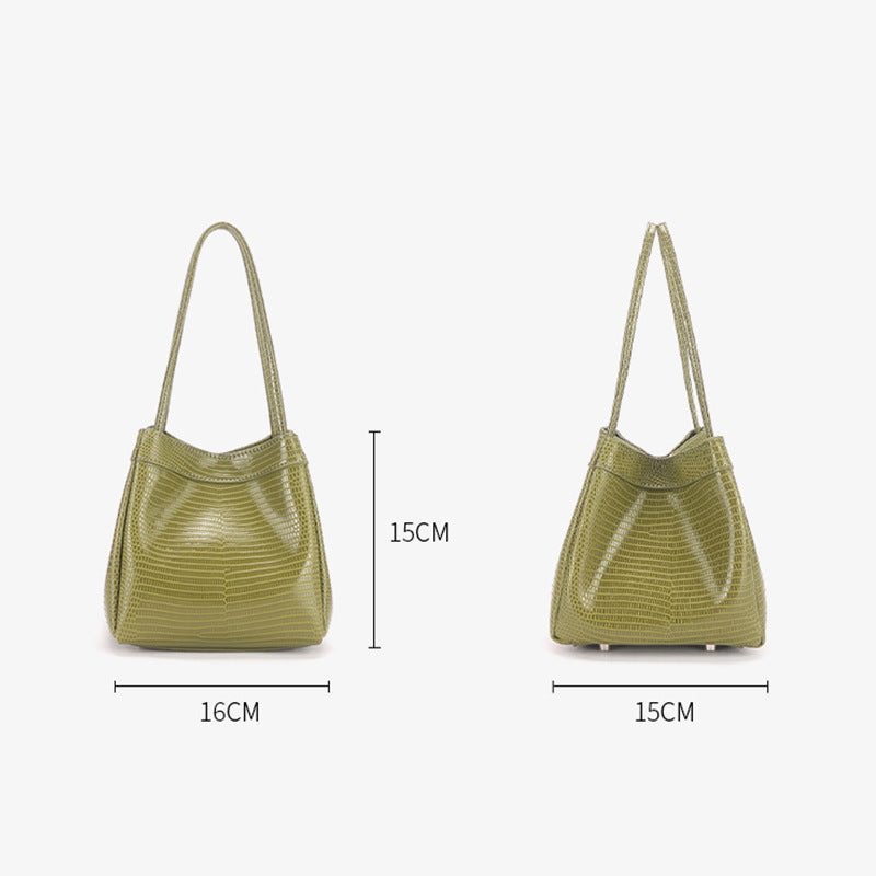 Women's Retro Genuine Leather Simple Fashion Lizard Shoulder Bags