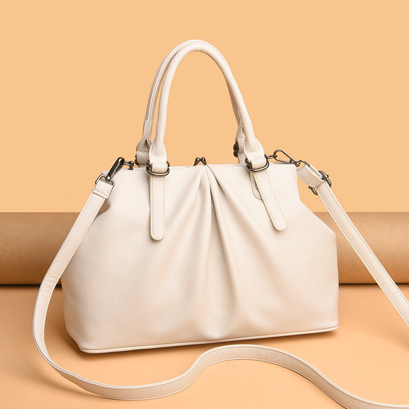 Women's Slouchy Elegant Female Clip Mouth Handbags