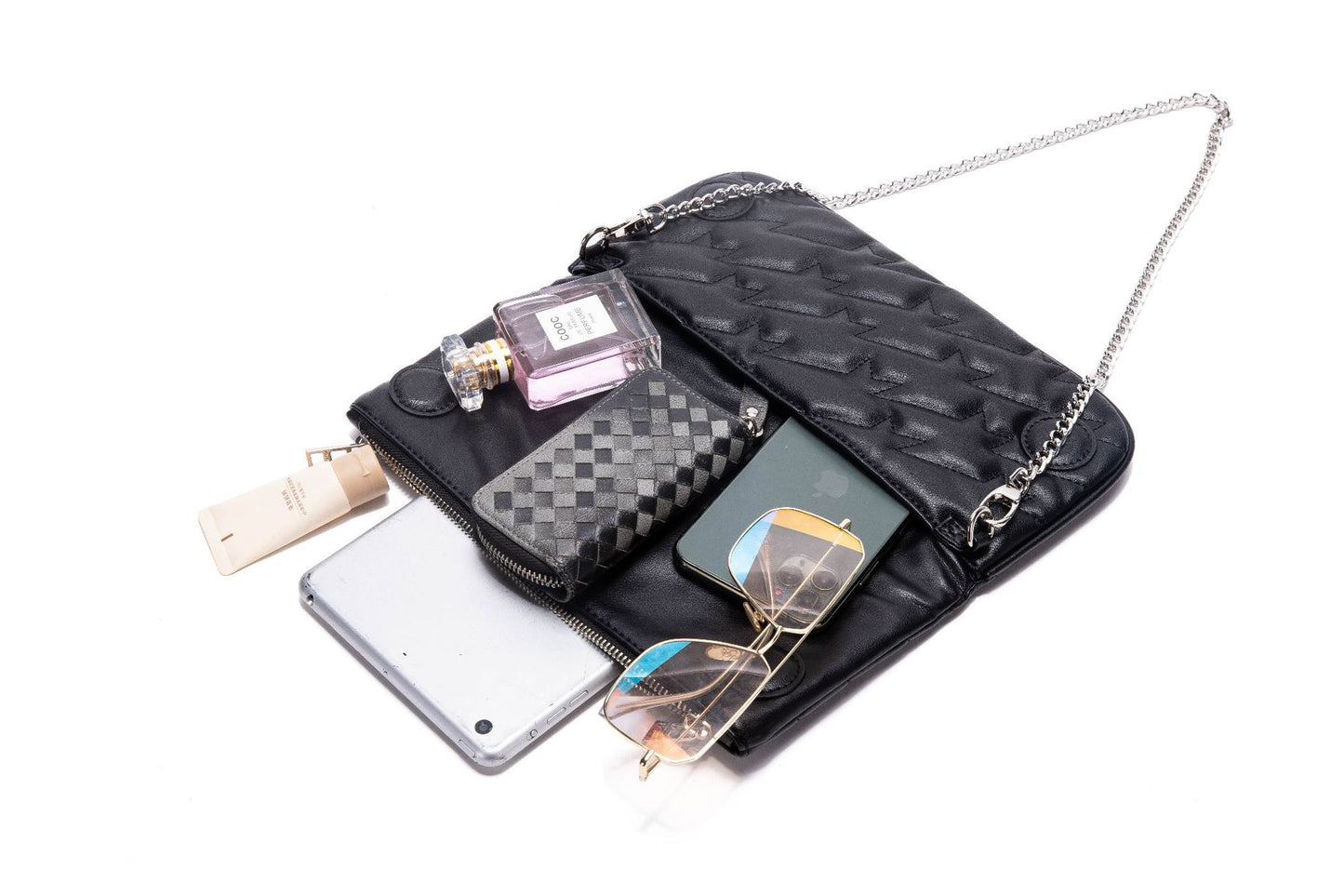 Chain Fashion Street Fold Zipper Leather Embroidered Crossbody Bags