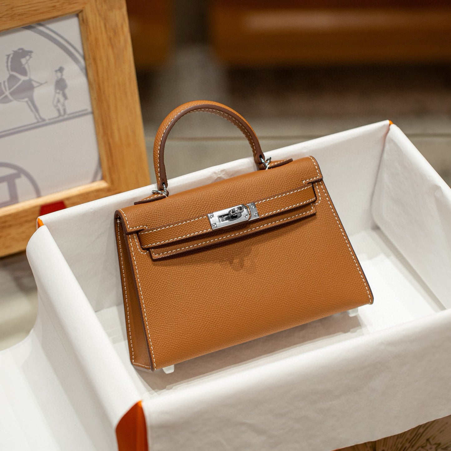 Women's Second Generation Palm Print Cowhide Kelly Crossbody Bags