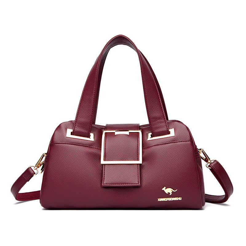Women's Versatile Soft Leather Mom Fashion Handbags