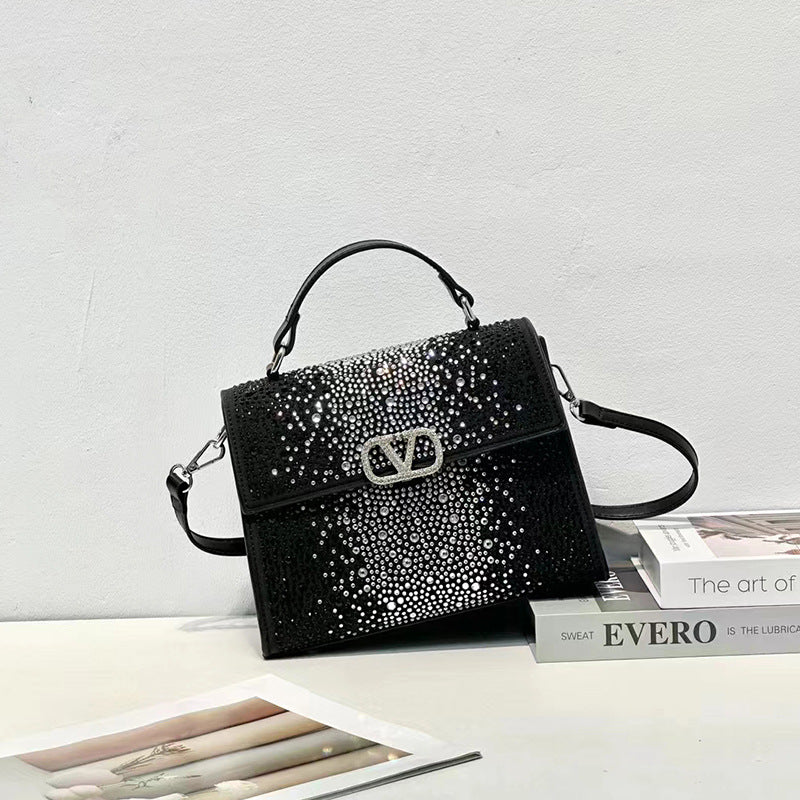Women's Light Diamond High Quality Fashion Rhinestone Letters Crossbody Bags