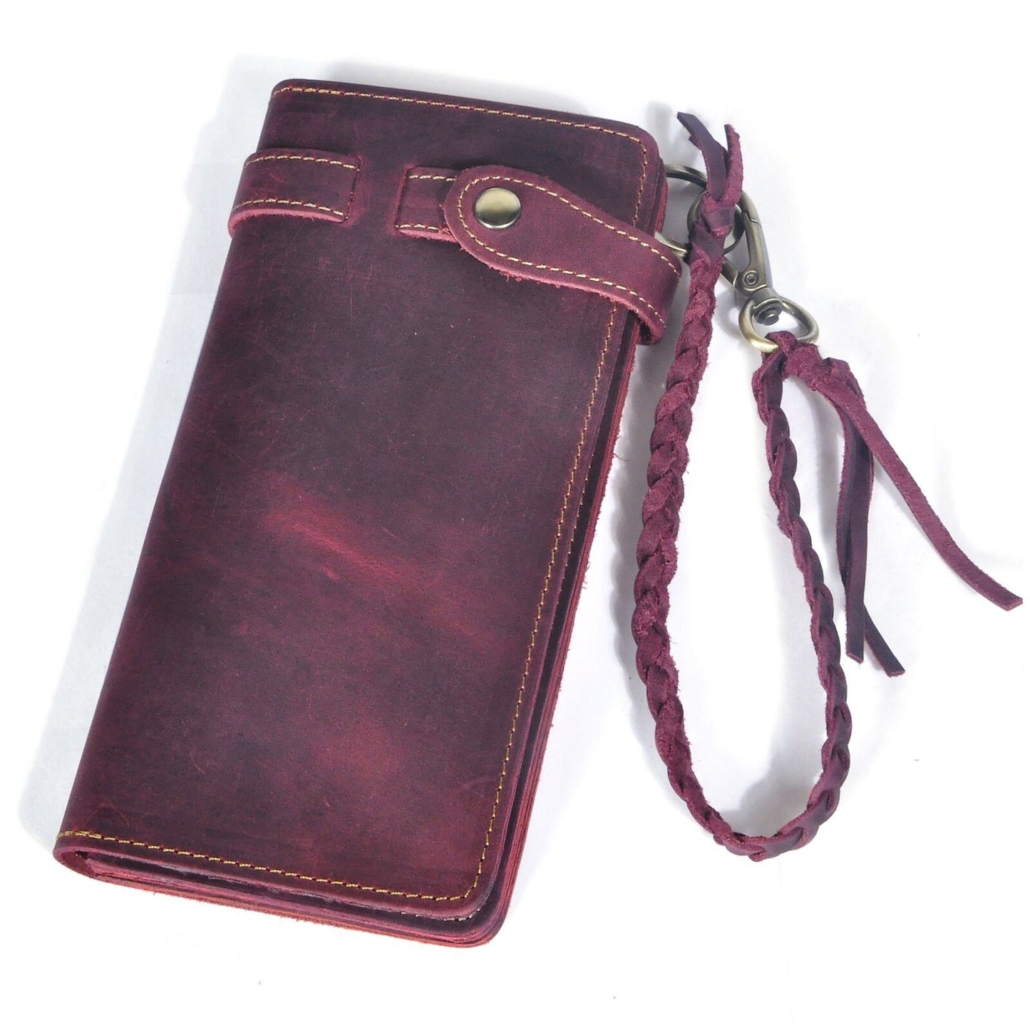 Men's Top Layer Crazy Horse Skin Cowhide Retro Long With Men's Wallets