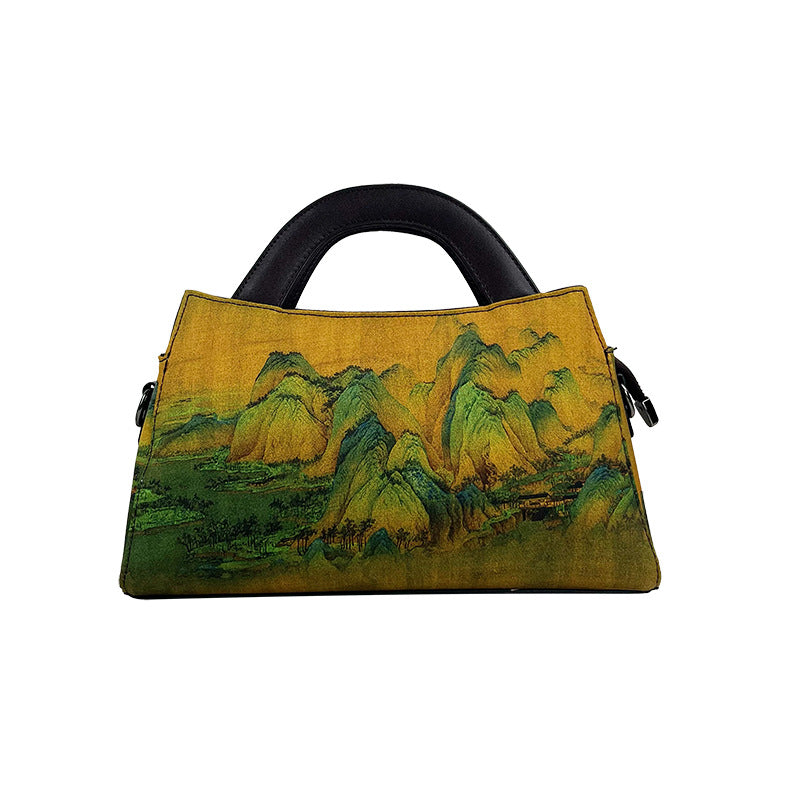 Women's Chinese Style Ink Painting Cheongsam Retro Fashion Handbags
